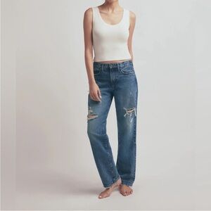 Favorite Daughter The Tommy‎ Low Slung Long Straight Boston Denim Jeans